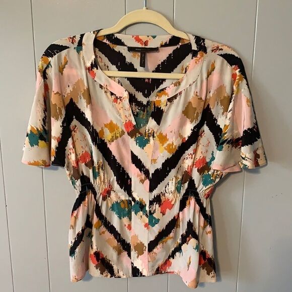 BCBGMAXAZRIA Parfaitcom Silk Blouse Size XXS - Picture 2 of 5